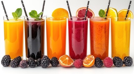 Wall Mural - Refreshing Fruit Juice Variety