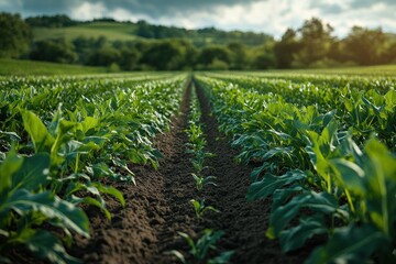 Poster - Rows of Crops in a Field