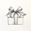 © Cloudyew - Simple drawing of a Christmas present with ribbon detail.