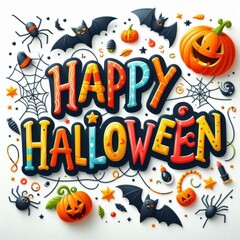 Wall Mural - Halloween lettering to write on a shirt on a white background