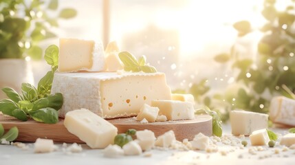 Cheese products, food design and background