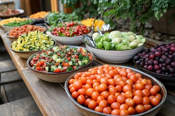 Canvas Print - Fresh and Colorful Salad Bar