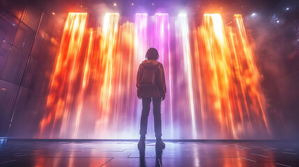 Wall Mural - Waterfall of Light: A Stunning Visual Display