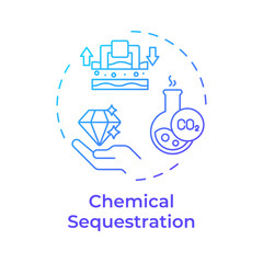 Poster - Chemical sequestration blue gradient concept icon. Carbon capture, processing. Industrial byproducts. Round shape line illustration. Abstract idea. Graphic design. Easy to use infographic