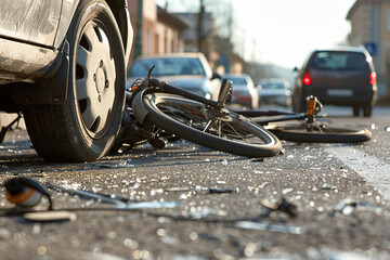 Collision of two vehicles involved in major accident on city road with damage