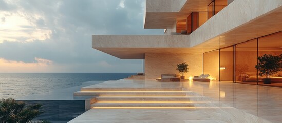 Sticker - Modern Minimalist Villa with Ocean View