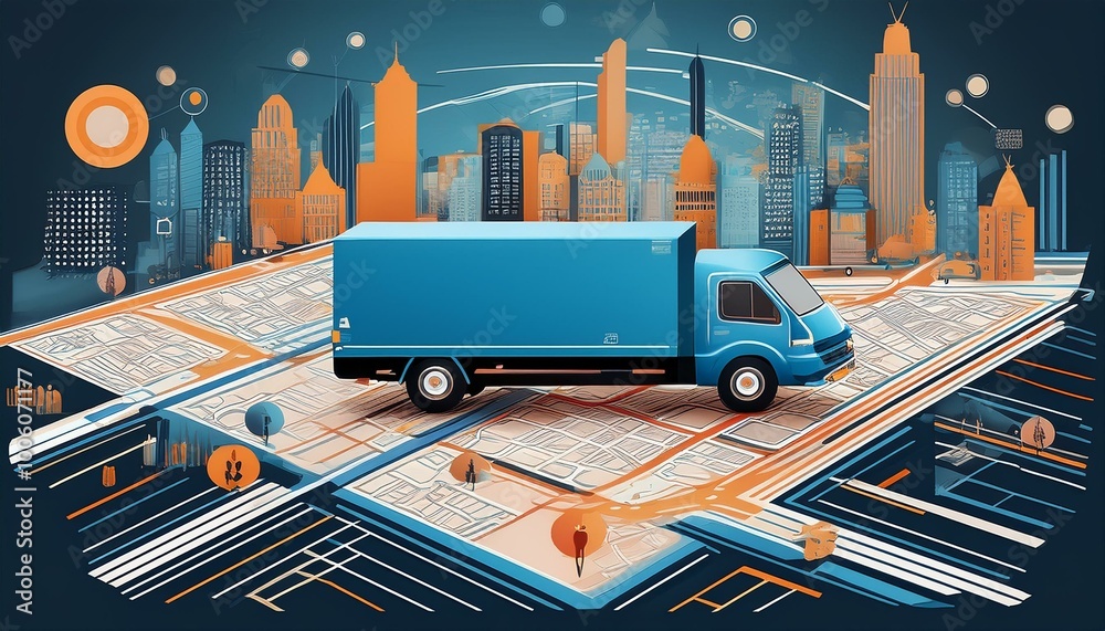 Conceptual representation of logistics and delivery services with a ...