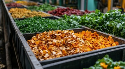 Wall Mural - Dried Herbs and Spices in Wooden Boxes