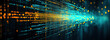 © guruXOX - Innovative artificial intelligence technology background showcasing vibrant blue and yellow lines on a dark web banner