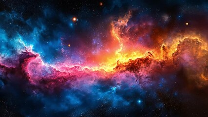 Wall Mural - a vibrant cosmic nebula illuminated by stars in the vastness of space during a celestial event