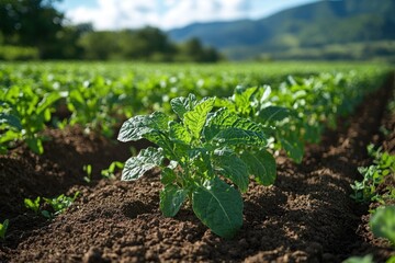 Sticker - Green Crops Growing In Field