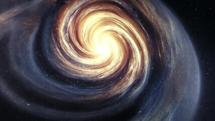Wall Mural - A swirling galaxy with bright, golden arms, captured in a stunning image from deep space