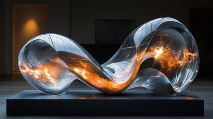 Wall Mural - Glass Sculpture with Internal Light