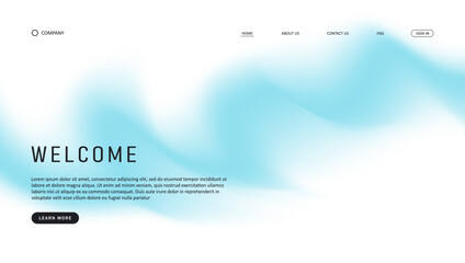 Fototapete - Abstract wave futuristic design of landing page. retro gradient mesh website design