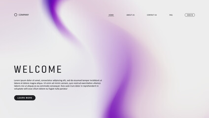 Fototapete - Abstract wave futuristic design of landing page. retro gradient mesh website design