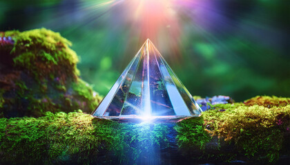 Wall Mural - Crystal prism in the forest