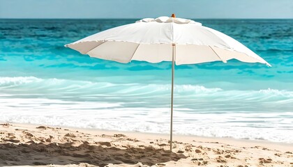 Wall Mural - Beach umbrella clipart offering shade under sunny skies