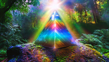 Wall Mural - Crystal prism in the forest