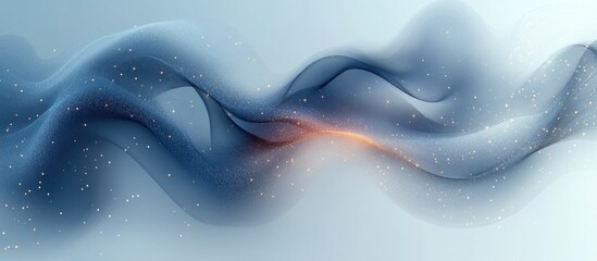 Wall Mural - Abstract Blue Wave with Glittering Light