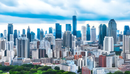 Epic skyline of modern city and grand architecture view