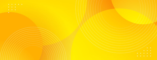 Poster - yellow abstract background with circle shapes