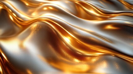 Sticker - Abstract Golden Waves