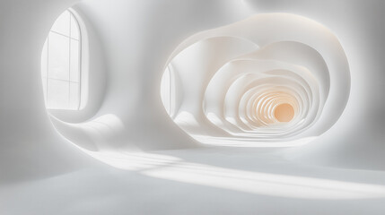 Poster - A white room with a spiral design