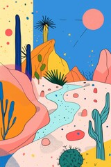 Poster - minimalist cartoon illustration with hand-drawn elements.