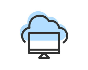 Poster - Cloud Storage And Data Transfer Vector Icon. Computing Service And Network Related Line Icons. Database And Server, Cyber Security, Digital Transformation.