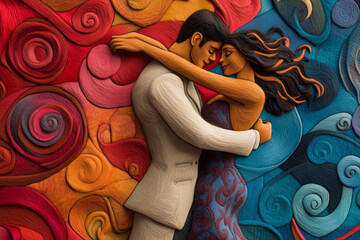 Wall Mural - dancer elegant couple dancing romance love tango sensual 