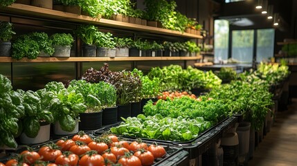 Sticker - Fresh Greens in a Modern Urban Farm