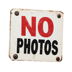 No photos. Prohibitory sign with inscription. White background