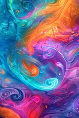 Poster - Relaxation spa scene with a vivid and dynamic abstract design.