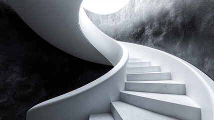 Poster - White Spiral Staircase