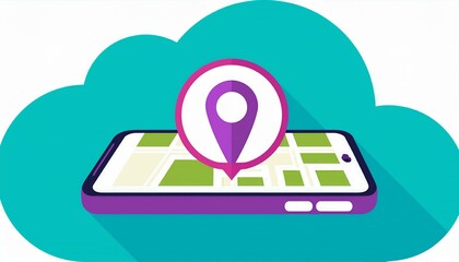  flat icon geolocation handset