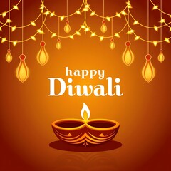 Poster -  Free Photo Happy Diwali festival  banner background illustration generative ai 