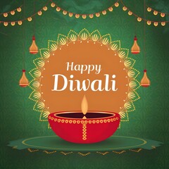 Poster -  Free Photo Happy Diwali festival  banner background illustration generative ai 
