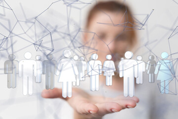 Leinwandbilder - conference Digital Network and data concept 3d