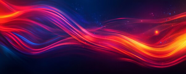 Poster - Abstract colorful wavy lines flowing background