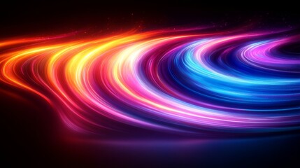 Wall Mural - abstract swirling neon lights background creating colorful vortex