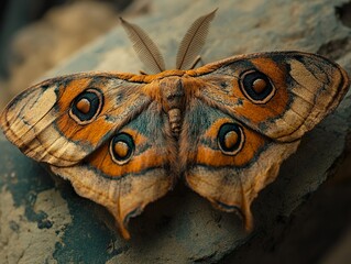 Poster - Close-up of a Moth's Intricate Wings