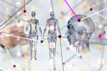 Aufkleber - digital medical futuristic interface 3D rendering - 3d