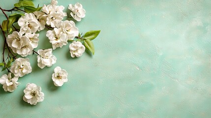 Poster - An almost invisible floral ornament decorates the background of this vintage green wallpaper