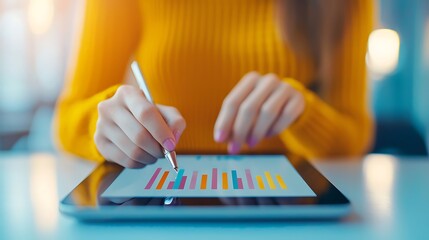 Poster - Business Analysis with Digital Tablet and Data Charts