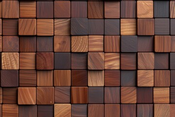 Poster - Natural wood and wallpapered walls with wood paneling. Wood, tile, and block wallcoverings.