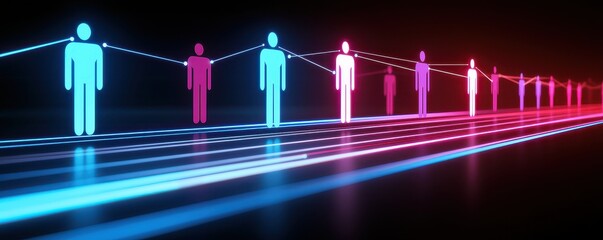 Poster - Digital Illustration of Connected Human Figures