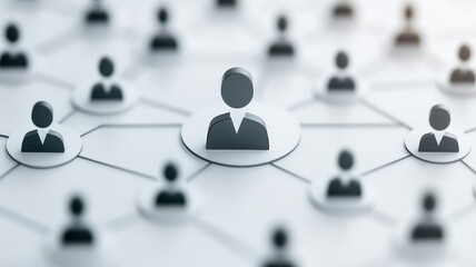 Poster - Central Person Surrounded by Interconnected Nodes Network