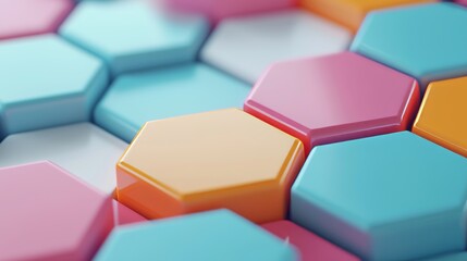 Poster - The modern hexagon arrangement has gradient colors for wallpaper or backgrounds