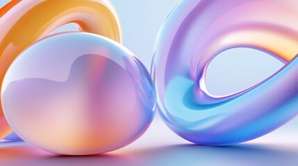 Poster - Glass 3D Objects Abstract Wallpaper Backdrop