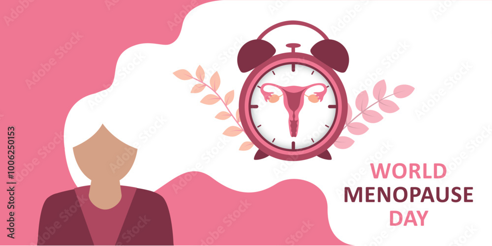world menopause day concept with alarm clock vector illustration Stock ...